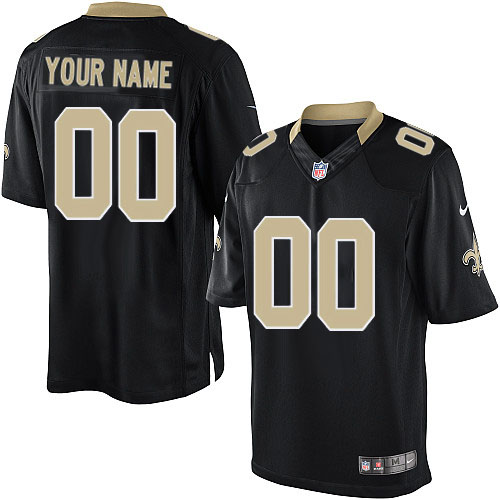 Men's Limited Nike Jersey Black Home - Customized NFL New Orleans Saints